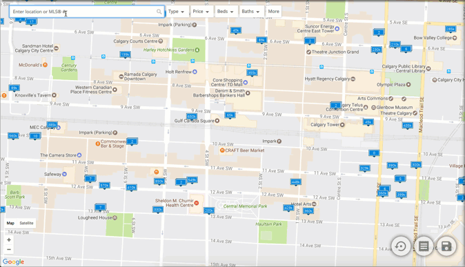 myrealpage MLS map search assist feature