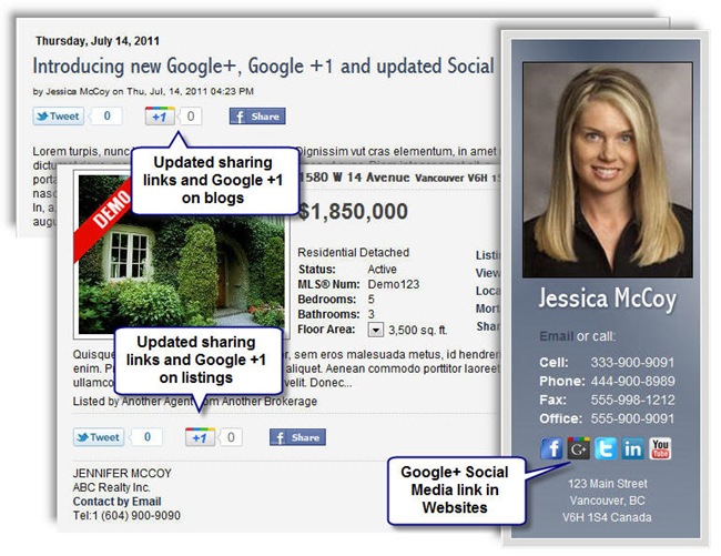 Introducing support for Google+, Google +1 button, social sharing links in listings, and more