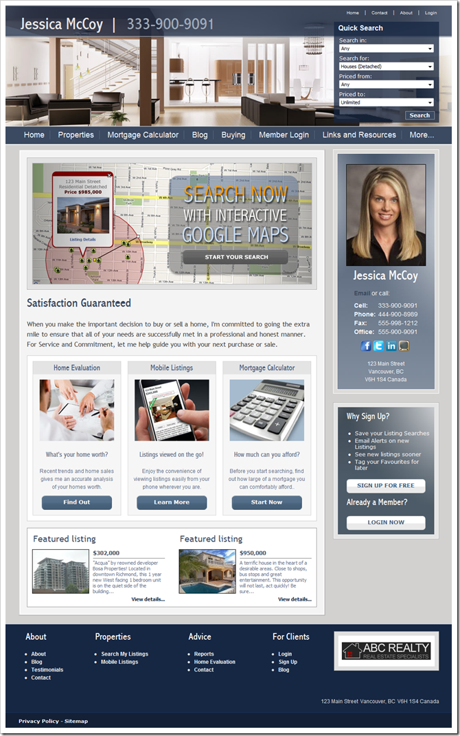 Theme 701 : myRealPage theme for REALTOR websites