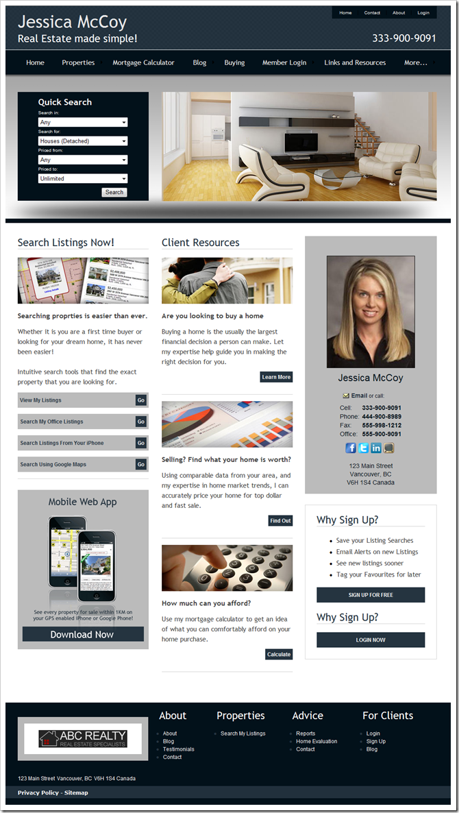 Theme 702 : myRealPage theme for REALTOR websites