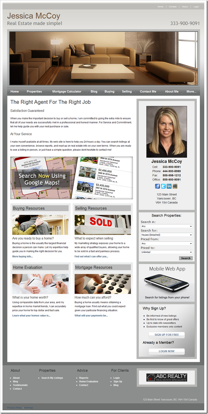 Theme 703 : myRealPage theme for REALTOR websites