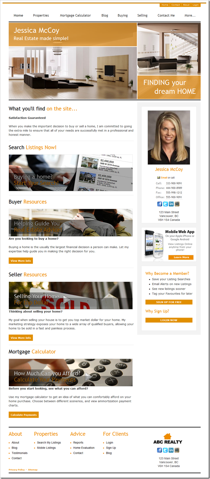 Theme 705 : myRealPage theme for REALTOR websites