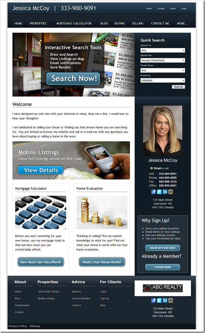 Theme 707 : myRealPage theme for REALTOR websites