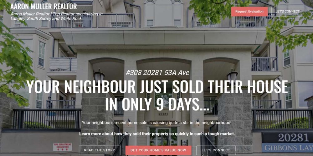 How to Turn a “Just Sold” Into Your Next Listing Using Landing Pages ...