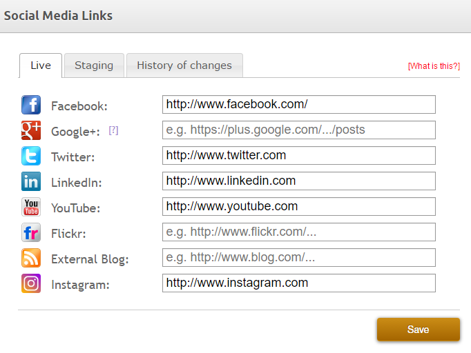 Add links to your social media accounts