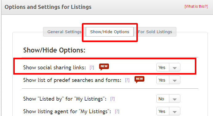 How to turn on the social sharing function for your listings
