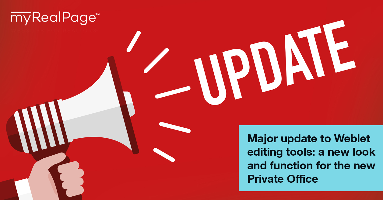 Major update to Weblet editing tools: a new look and function for the new Private Office