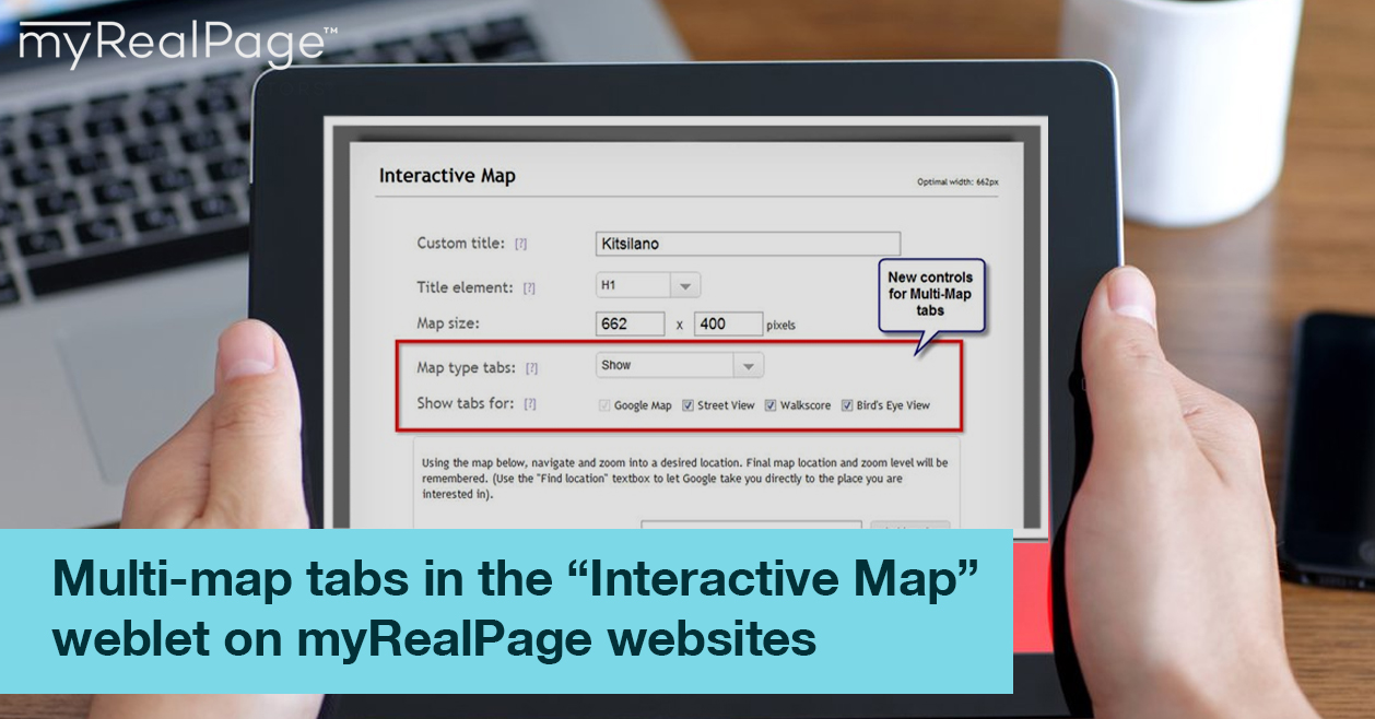 Multi-map tabs in the “Interactive Map” weblet on myRealPage websites