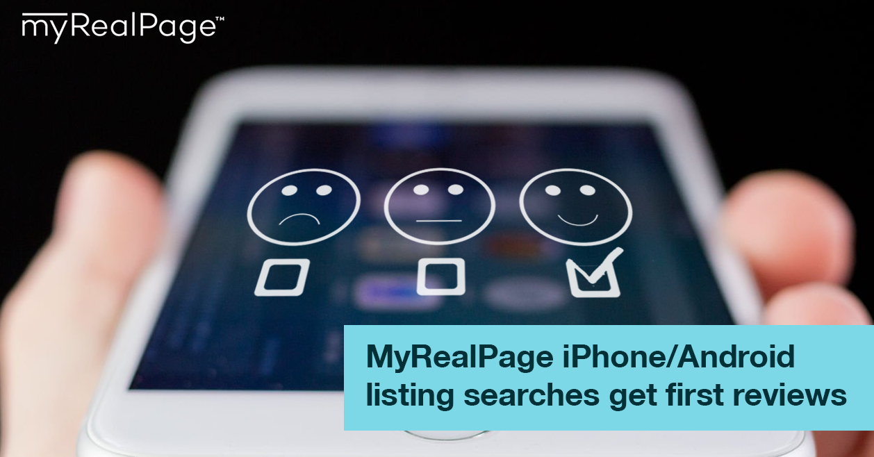 MyRealPage iPhone/Android listing searches get first reviews