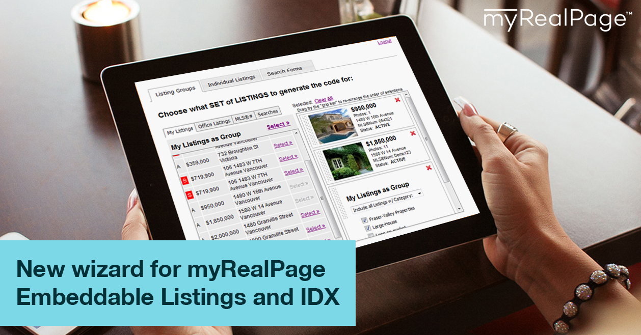 New Wizard For MyRealPage Embeddable Listings And IDX