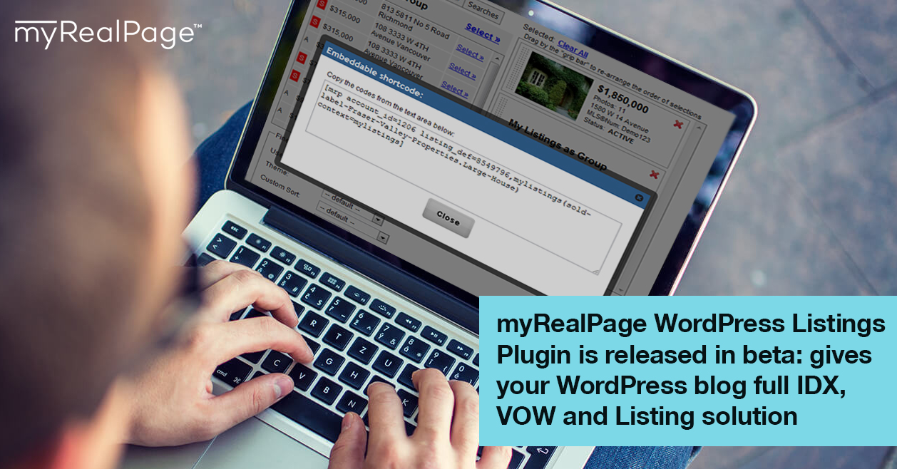 myRealPage WordPress Listings Plugin is released in beta: gives your WordPress blog full IDX, VOW and Listing solution