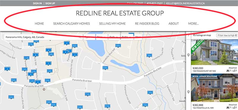 myrealpage MLS map search navigation bar